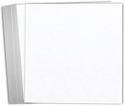 White Linen 12x12 Heavyweight Cardstock, 25 Sheets