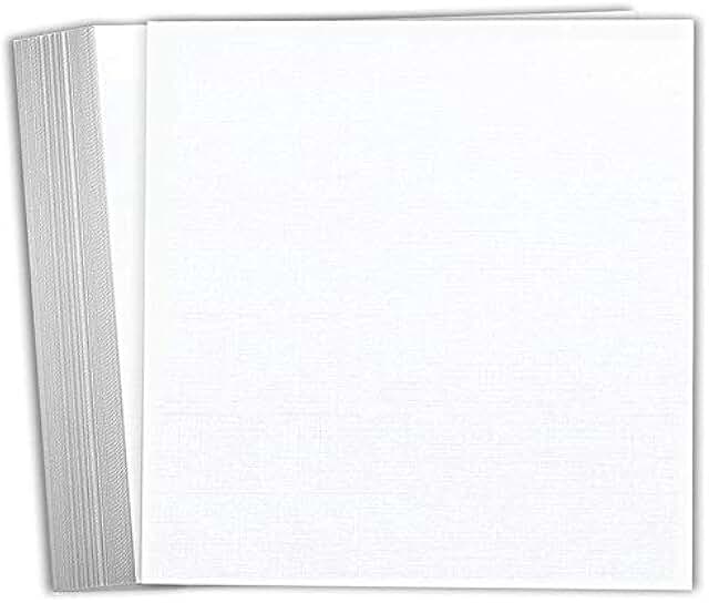White Linen 12x12 Heavyweight Cardstock, 25 Sheets