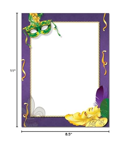 Mardi Gras Letterhead Stationery Paper Pack
