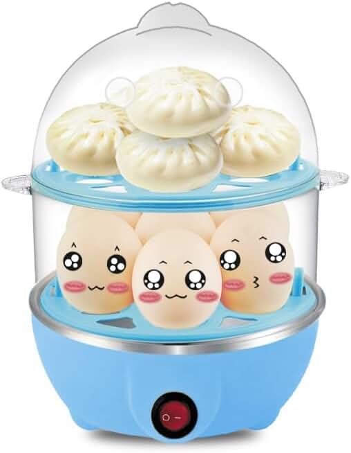 Electric Egg Cooker and Steamer with 2 Layers