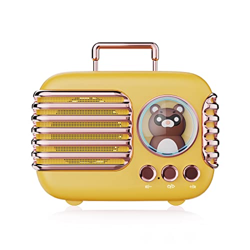 Bluetooth Speaker Cute,Portable Bluetooth Speaker Wireless Retro Speaker with Built-in Mic Cute Decor,TF,Vintage Mini Speaker for Kitchen Desk Bedrooms Accessories Party Outdoors for Android iOS