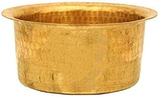 Round Brass Cooking Pot with Lid, 1 Litre Capacity