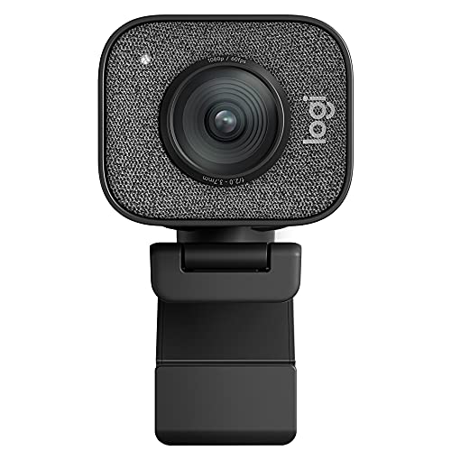 StreamCam Plus Webcam with Tripod (Graphite) and Knox Gear Webcam Stand with Selfie Ring Light Bundle (2 Items)