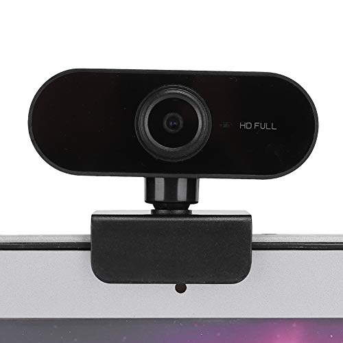 1080P Computer Camera Desktop 360 Degrees USB Camera Webcam with Microphone Free-Drive for Video Call Conference (Black)