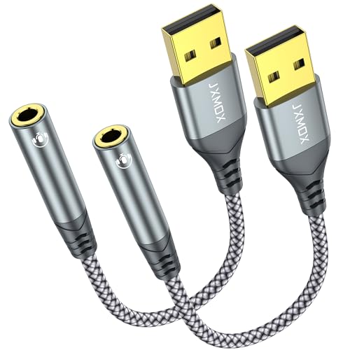 USB to 3.5mm Audio Adapter 2-Pack