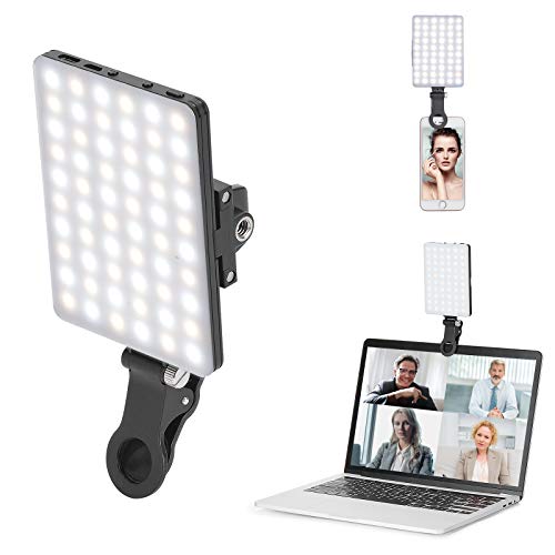 60 LED Rechargeable Clip Light with 3 Modes for Phone and Laptop