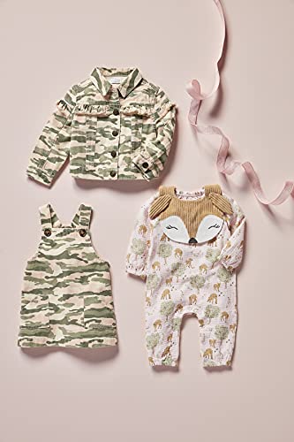 Baby Girl Deer One Piece and Bib Set, Pink, 0-3 Months
