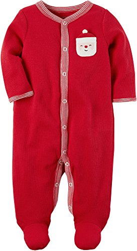 Carter s Baby Boys  Santa Thermal Snap Up Sleep and Play 3 Months Red