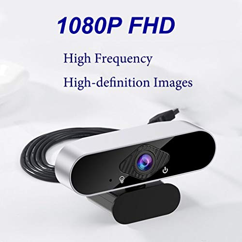 1080P Webcam with Microphone and Privacy Cover, Web Camera for Streaming Online Class Video Calling Video Conference Gaming Plug and Play USB Camera for Laptop Computer Windows Mac and Chrome