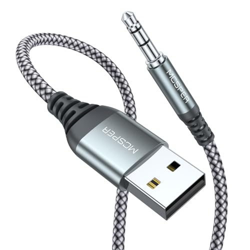 USB to 3.5mm stereo audio cable, 3.3ft nylon braided