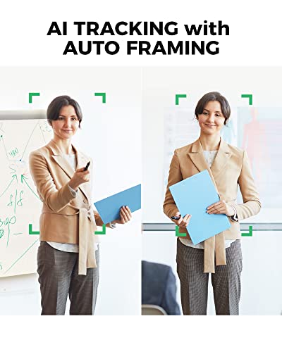 4K Webcam with AI Tracking, Autofocus, Auto Framing, 95 Wide Angle Field of View Web Camera with Noise-Canceling Mic for Desktop/Laptop/Tablet, Works for Conferencing, Streaming, Gaming