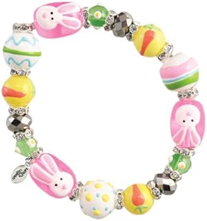 Easter Women's Beaded Glass and Acrylic Stretch Bracelet