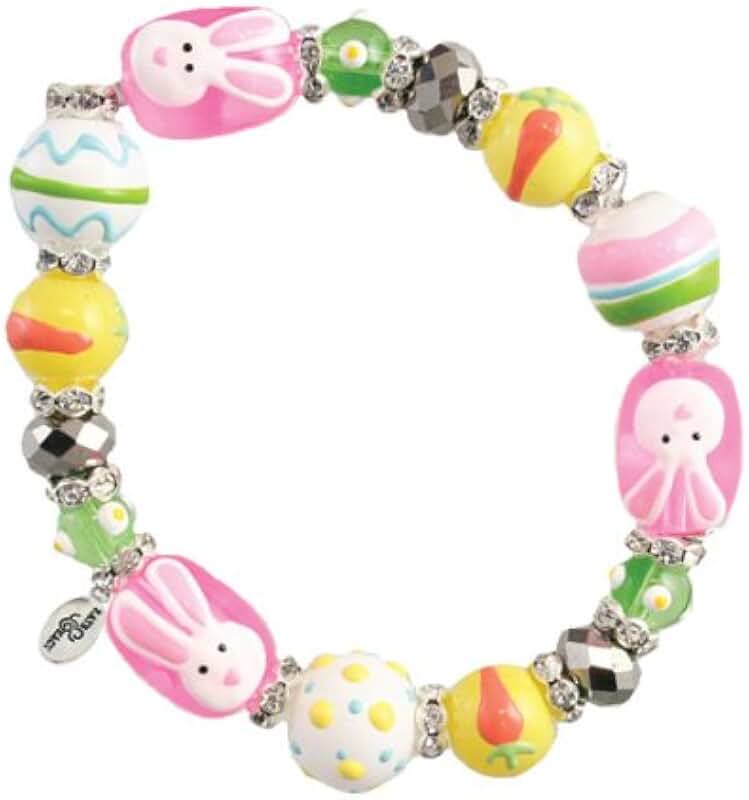 Easter Women's Beaded Glass and Acrylic Stretch Bracelet
