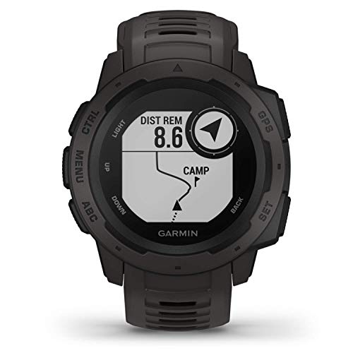 010-02064-00 Instinct, Rugged Outdoor Watch with GPS, Features Glonass and Galileo, Heart Rate Monitoring and 3-Axis Compass, Graphite