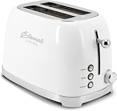 Vintage stainless steel 2-slice toaster with wide slots and 6 shade settings