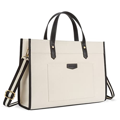 Laptop Tote Bag Canvas Laptop Bag 15.6 inch Work Shoulder Bags Casual Briefcase Handbag for Travel, Office, School
