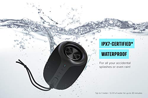 Muvo Play Portable Bluetooth 5.0 Speaker, IPX7 Waterproof for Outdoors, Up to 10 Hours of Battery Life, with Siri and Google Assistant (Black)