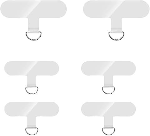 Clear universal phone lanyard patches, 6 pieces