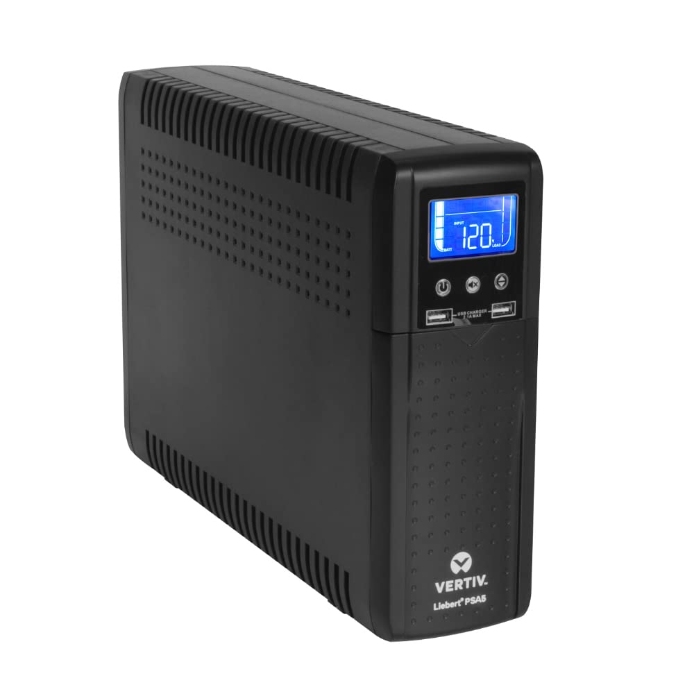 Vertiv PSA5 1500VA 900W line-Interactive UPS with AVR Technology and Battery Backup, 10 outlets and Three-Year, Full Unit Replacement Warranty (PSA5-1500MT120)
