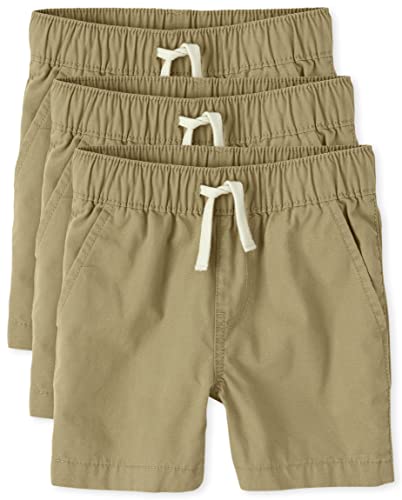 The Children s  baby boys And Toddler Pull on Jogger Shorts, Flax 3 Pack, 3T US