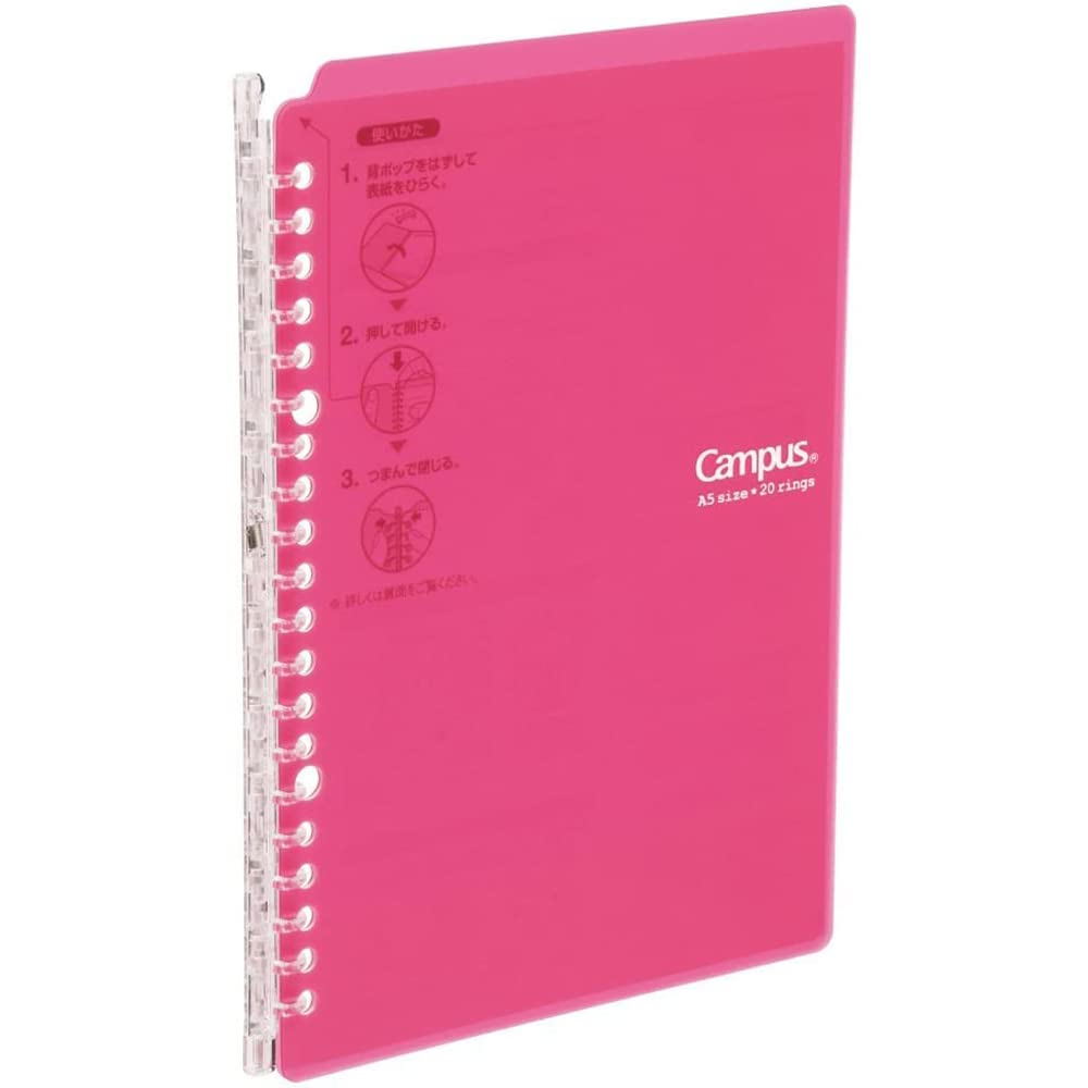 Pink B5 Ring Binder with Loose-Leaf Paper