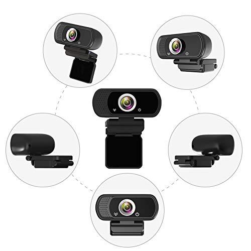 1080P HD Webcam, Live Streaming Webcam with Stereo Microphone, USB Webcam with 110 Degree Wide Angle for Laptop Desktop Computer Video Calling Recording Conferencing Gaming