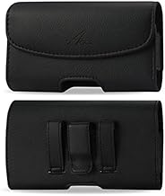Leather Phone Pouch with Belt Clip for Jitterbug Smart 2 and 3