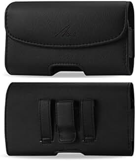 Leather Phone Pouch with Belt Clip for Jitterbug Smart 2 and 3