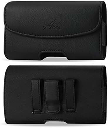 Leather Phone Pouch with Belt Clip for Jitterbug Smart 2 and 3