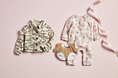 Baby Girl Deer One Piece and Bib Set, Pink, 0-3 Months