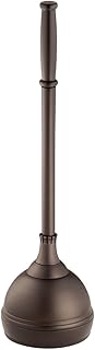 Plastic plunger set for bathroom cleaning and storage