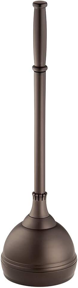 Plastic plunger set for bathroom cleaning and storage