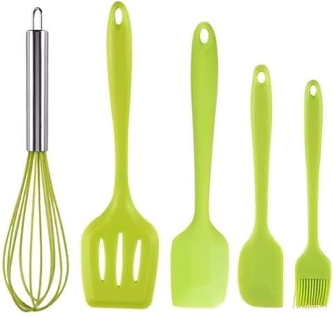 5-Piece Silicone Cooking Utensil Set with Soft Handles