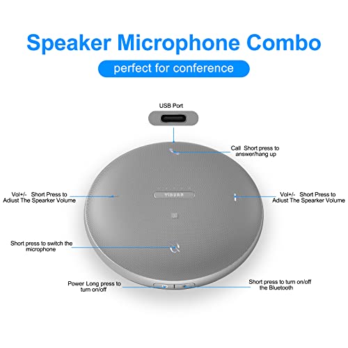 Bluetooth Speaker with Microphone - Conference Speaker,360 Voice Pickup,Noise & Reduction,5.0 USB Bluetooth Speakerphone Compatible with Leading Platforms for Home Office