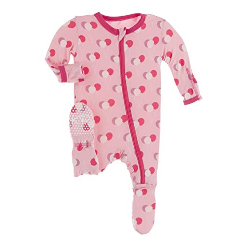 Happy Birthday Footie with Zipper, Boy or Girl One-Piece, Super Soft Baby Clothes (Lotus Birthday - 0-3 Months)