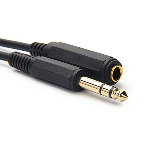 1/4 Inch Male to Female Stereo Extension Cable Gold Plated Quarter inch Headphone Extension Cable Cord- 10FT/3 Meters