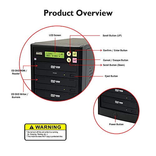 1 to 5 24X Burner CD DVD Duplicator Standalone Tower Using The Controller