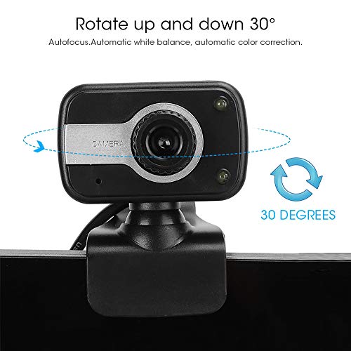 1080P Web Camera USB Computer Camera, Black Silver All Angles Available for Streaming Online Class