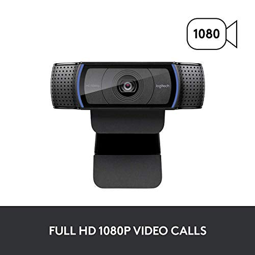 C920x HD Pro Webcam, Full HD 1080p/30fps Video Calling, Clear Stereo Audio, HD Light Correction, Works with Skype, Zoom, FaceTime, Hangouts, PC/Mac/Laptop/Macbook/Tablet - Black