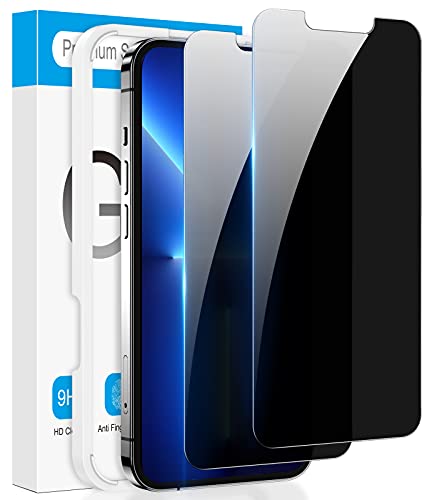 iPhone 14 Plus & iPhone 13 Pro Max Privacy Screen Protector, 2 Pack Privacy Screen iPhone 13 Pro Max & iPhone 14 Plus, Anti Spy Tempered Glass Film with Easy to Install Kit, 6.7 Inch