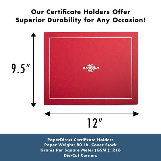 Red foil-stamped certificate jackets, holds 8.5 x 11, pack of 10