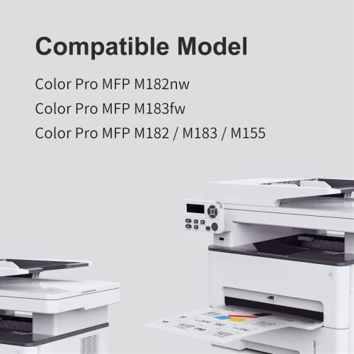 (215A With CHIP) Compatible Toner Cartridge Replacement for HP 215A W2310A W2311A W2312A W2313A For Color Pro MFP M182nw M183fw M182 M183 M155 Printer Ink (Black, Cyan, Magenta, Yellow,4-Pack)