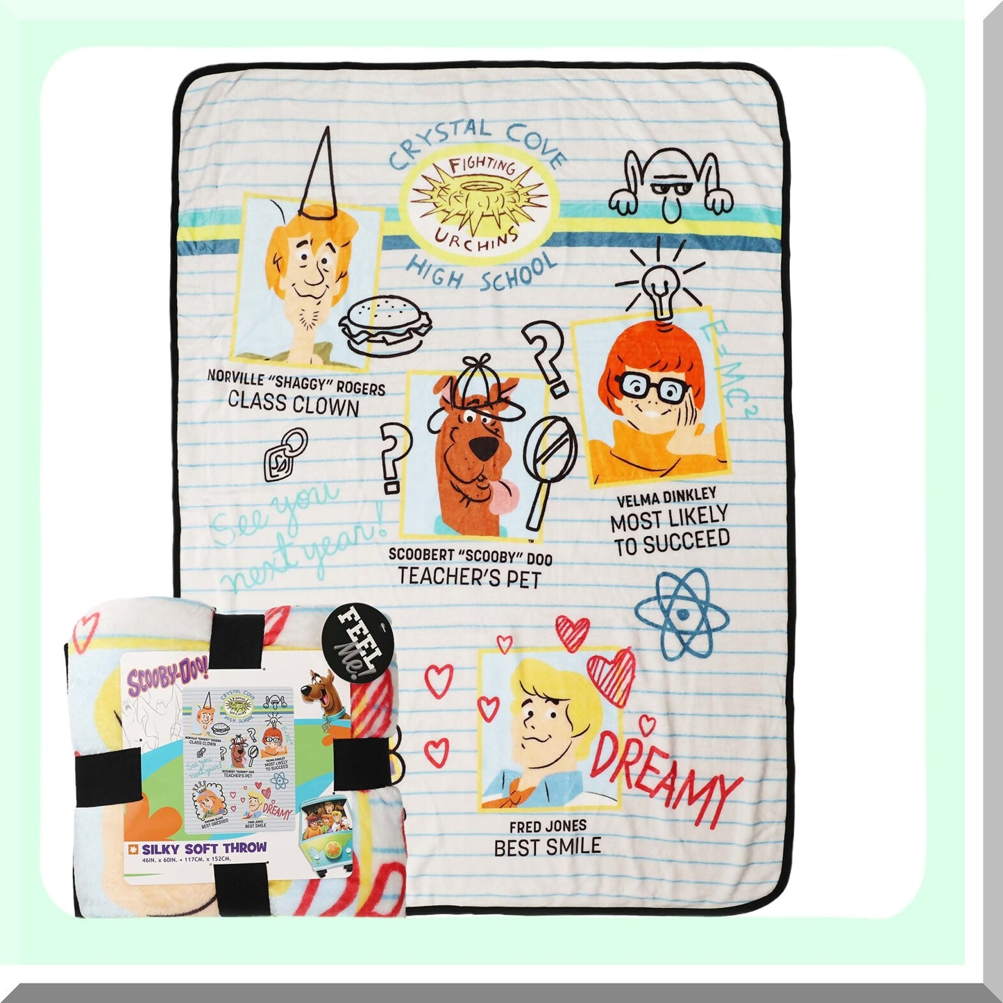 Scooby Doo Cozy Silk Touch Throw Blanket - 46" x 60" - School Memories Edition