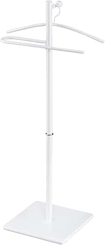 White freestanding valet stand with hanger and trouser bar