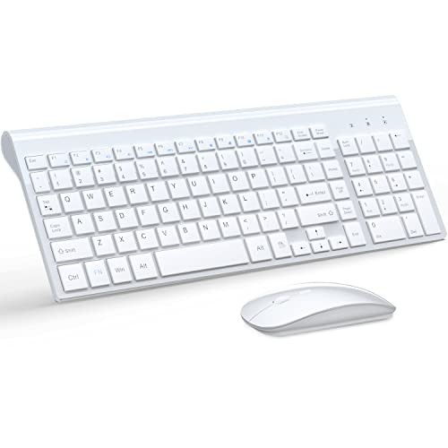 Wireless keyboard and mouse combo with cover in white