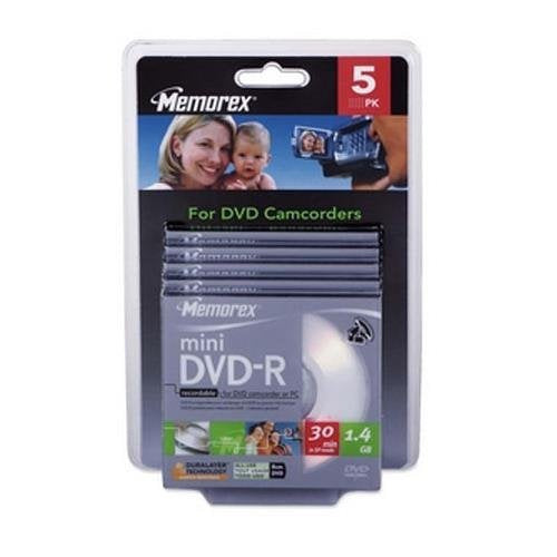 Mini DVD-R 8cm, 1.4GB Disc, with Jewel Box, 5 Pack