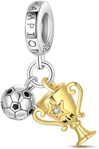 Sterling Silver Soccer Charm for Bracelets and Necklaces