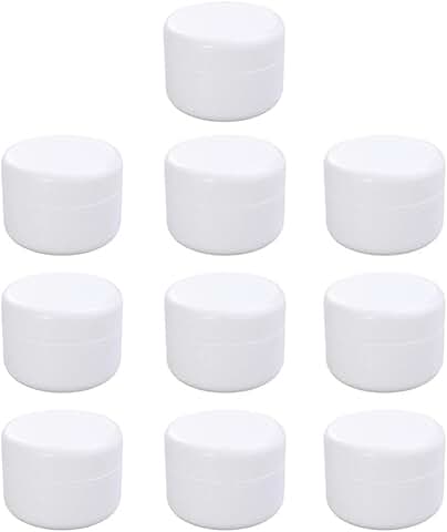 10 Pack Refillable Cosmetic Cream Jars for Travel and Storage