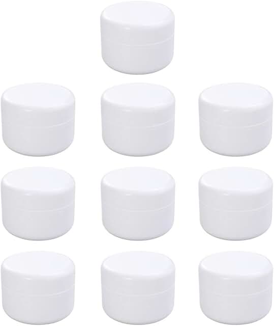 10 Pack Refillable Cosmetic Cream Jars for Travel and Storage