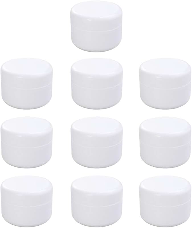 10 Pack Refillable Cosmetic Cream Jars for Travel and Storage